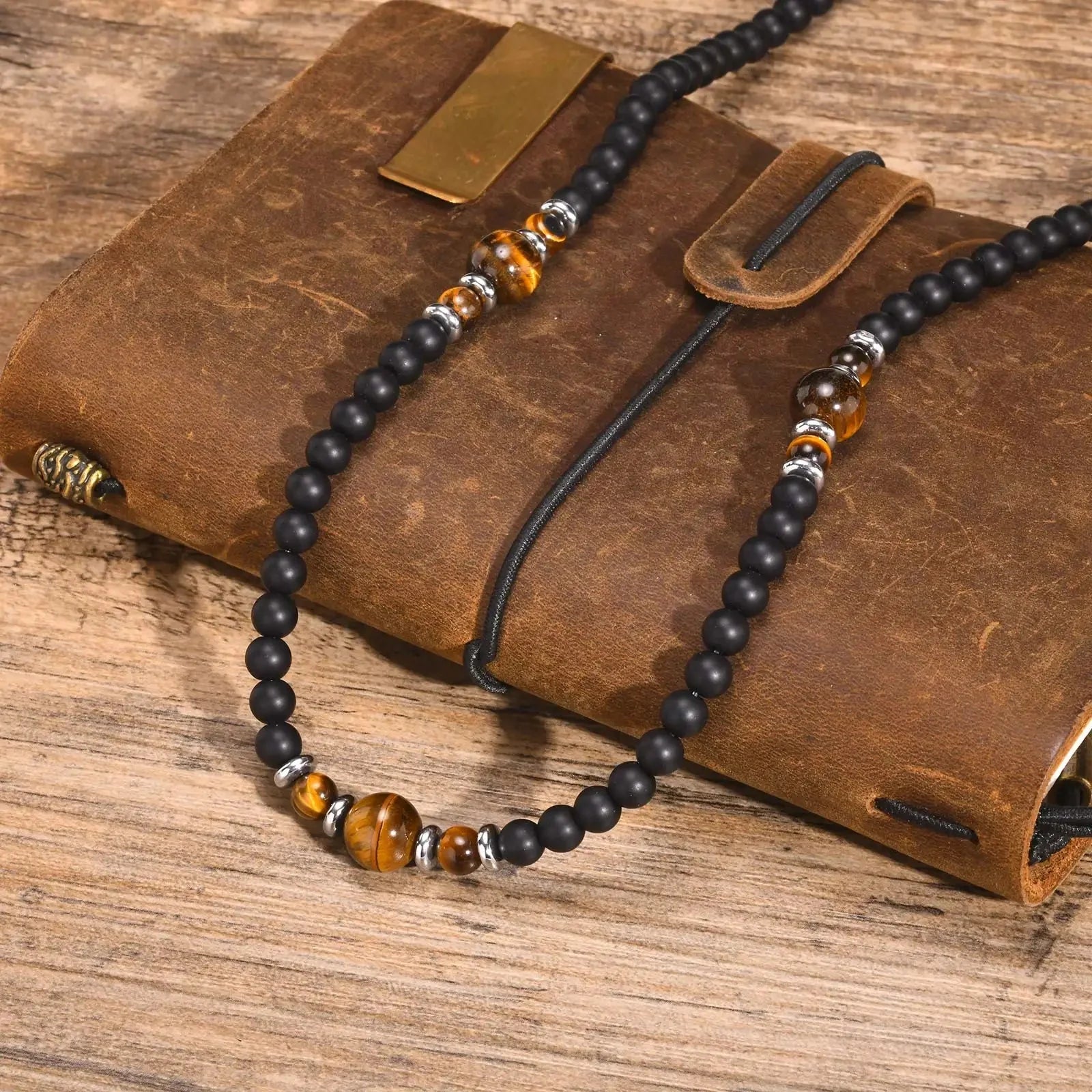 Tiger's Eye Stone Necklace for Men