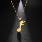 Couples' Necklaces Music Note Pendant Gold