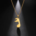 Couples' Necklaces Music Note Pendant Gold