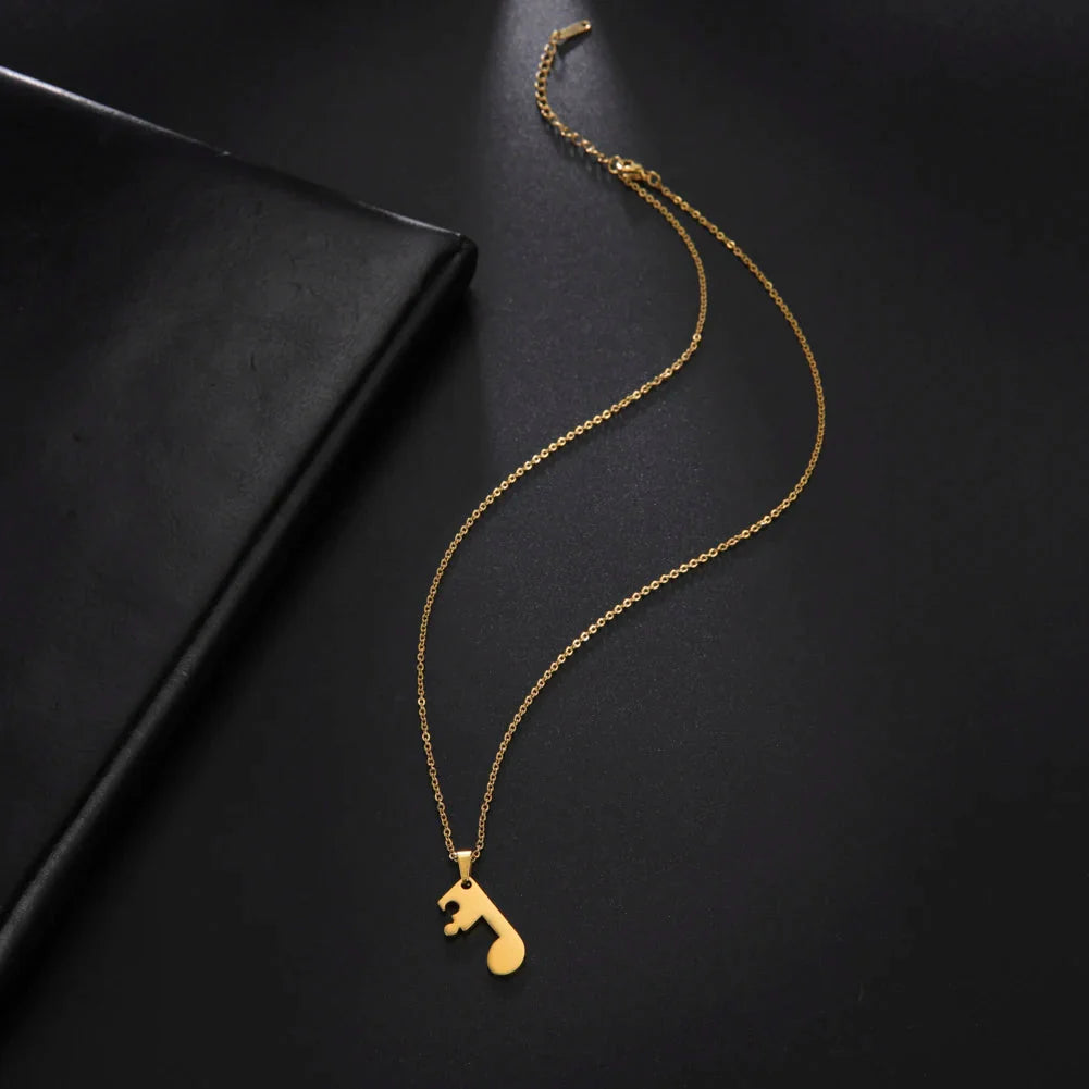 Couples' Necklaces Music Note Pendant Gold