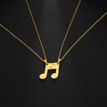 Couples' Necklaces Music Note Pendant Gold
