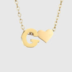 Women's necklace with heart pendant and initial - letter