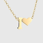 Women's necklace with heart pendant and initial - letter