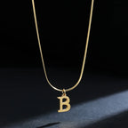Women's choker necklace with initial pendant b