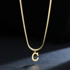 Women's choker necklace with initial pendant c