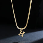 Women's choker necklace with initial pendant h