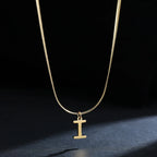 Women's choker necklace with initial pendant i