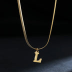 Women's choker necklace with initial pendant l