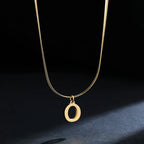 Women's choker necklace with initial pendant o
