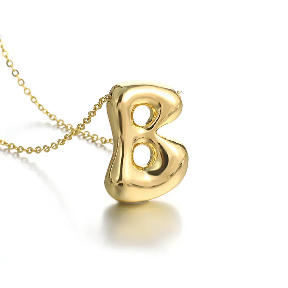 Women's necklace with initial pendant - letter