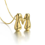 Women's necklace with initial pendant - letter