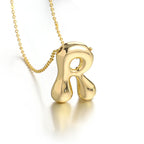 Women's necklace with initial pendant - letter
