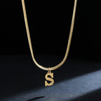 Women's choker necklace with initial pendant s