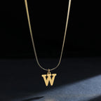 Women's choker necklace with initial pendant w