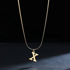 Women's choker necklace with initial pendant x