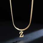 Women's choker necklace with initial pendant z