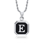Men's necklace with hexagonal initial pendant e