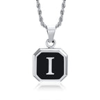 Men's necklace with hexagonal initial pendant i