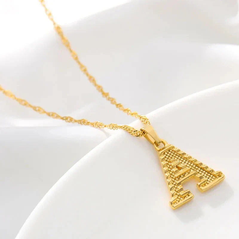 Necklace for men or women with initial pendant - letter