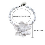 Choker Necklace with Large Flower Pendant 