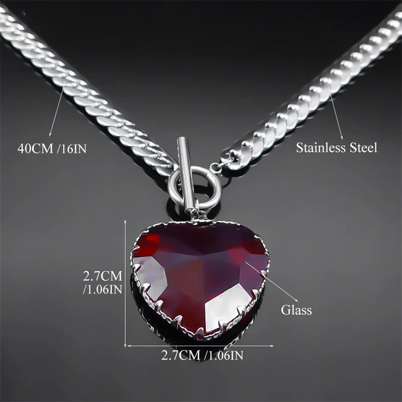 Choker Necklace with Heart Pendant