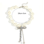 Choker necklace with rhinestone bow tie pendant