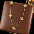 Choker Necklace with Four-Leaf Clover Pendants