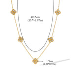 Choker Necklace with Four-Leaf Clover Pendants