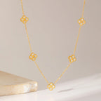 Choker Necklace with Four-Leaf Clover Pendants
