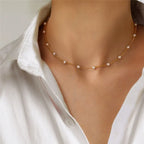 Women’s Choker Necklace with Gold Pearls