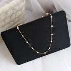 Women’s Choker Necklace with Gold Pearls