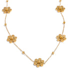 Choker Necklace with Flower Pendant in Gold
