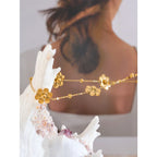 Choker Necklace with Flower Pendant in Gold
