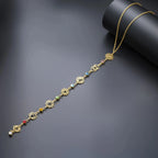 Choker Necklace Pendant with Zircon Stones 7 Chakras gold