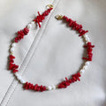Coral Pendant Choker Necklace