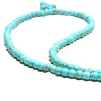 Natural Stone Cross Pendant Choker Necklace for Women blue