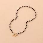 Flower Pendant Choker Necklace black and silver
