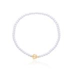 Flower Pendant Choker Necklace white and gold