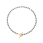 Flower Pendant Choker Necklace black and gold