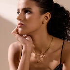Choker Necklace Large Water Drop Pendant Gold