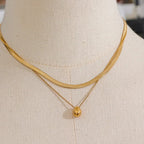 Choker Necklace Large Water Drop Pendant Gold