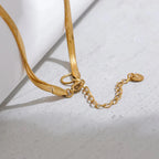 Choker Necklace Large Water Drop Pendant Gold