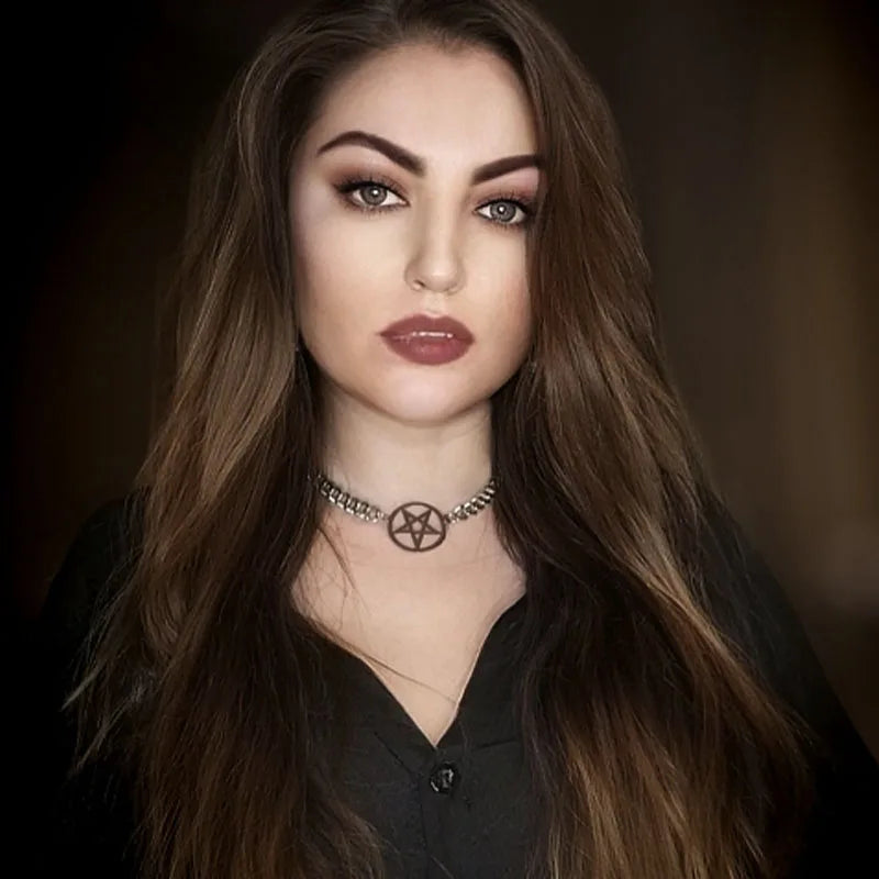 Pentacle Witchcraft Wiccan Choker Necklace