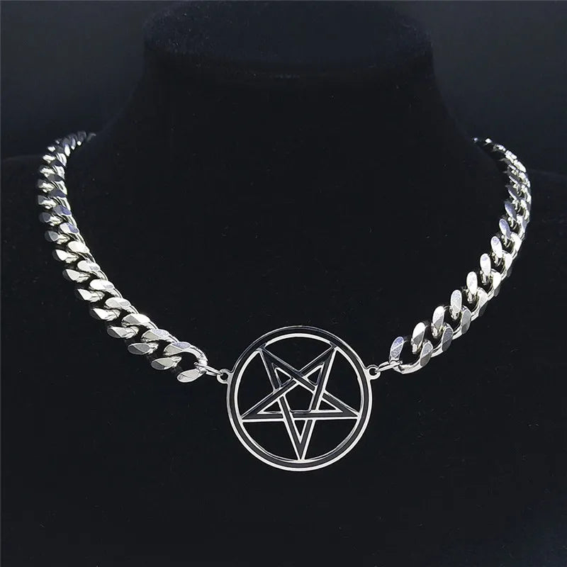 Pentacle Witchcraft Wiccan Choker Necklace