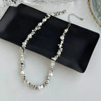 Pearl Pendant Choker Necklace for Women silver