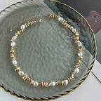 Pearl Pendant Choker Necklace for Women gold