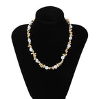 Pearl Pendant Choker Necklace for Women gold