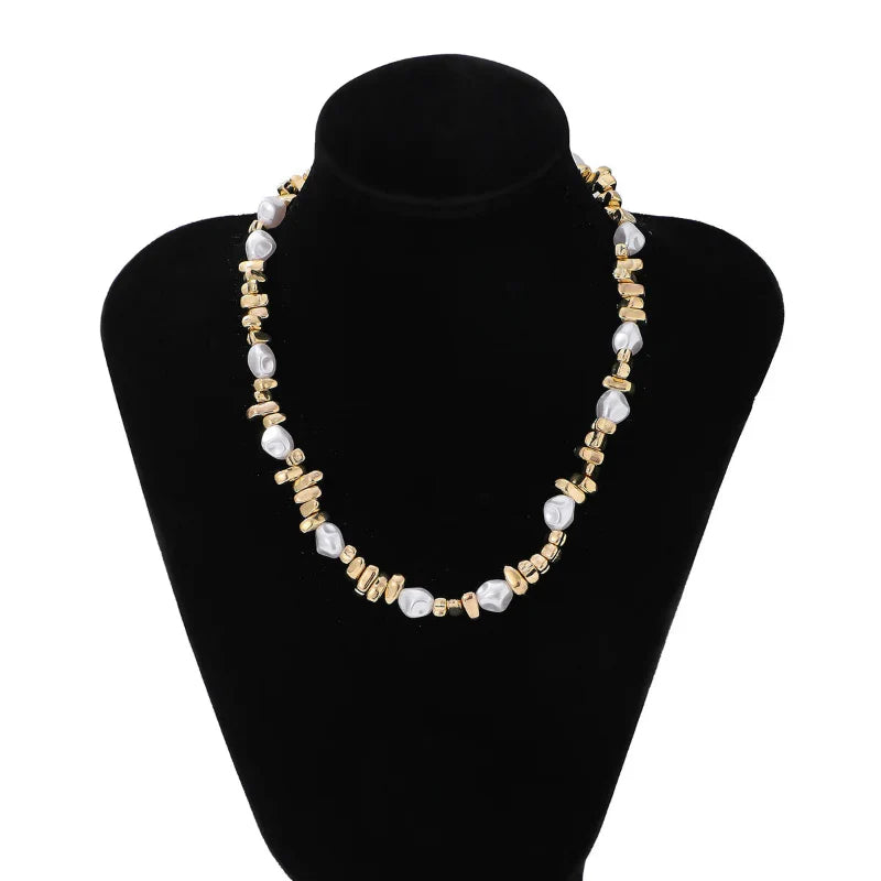 Pearl Pendant Choker Necklace for Women gold
