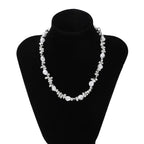 Pearl Pendant Choker Necklace for Women silver