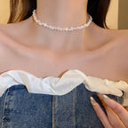 Baroque-Style Choker Necklace with Pearls